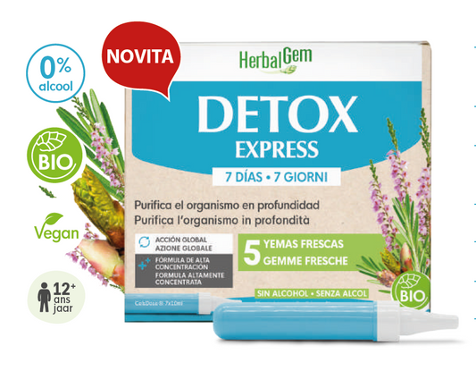 Detox Express 7 giorni Herbalgem - 7 fiale da 10ml